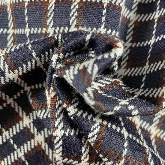 Tricot - Ruitenraster op donkerblauw LMV-2