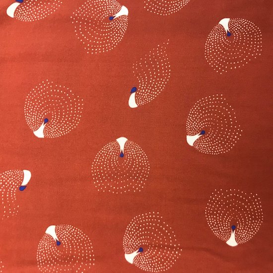 Viscose - Abstracte stippenpauw op roest-2