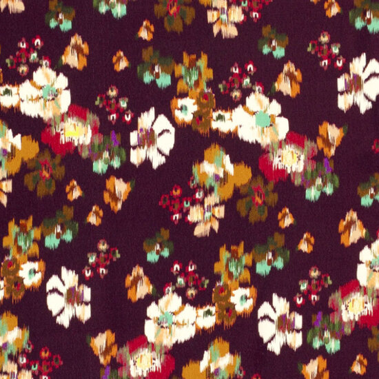 Viscose - Blurry flower Plum wine-2