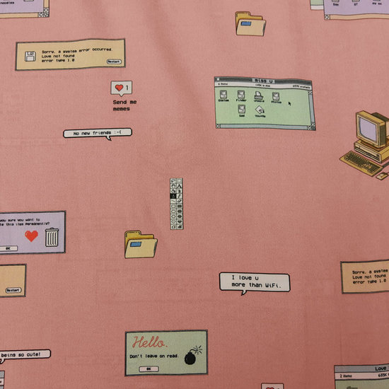 Viscose - Computer love pink-2