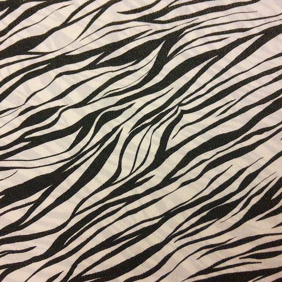 Viscose - Ecru en zwart zebramotief met glitter-2