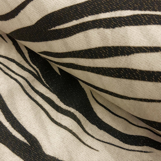 Viscose - Ecru en zwart zebramotief met glitter-3