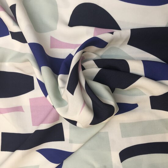 Viscose - Ecru met abstracte vormen jupe-2