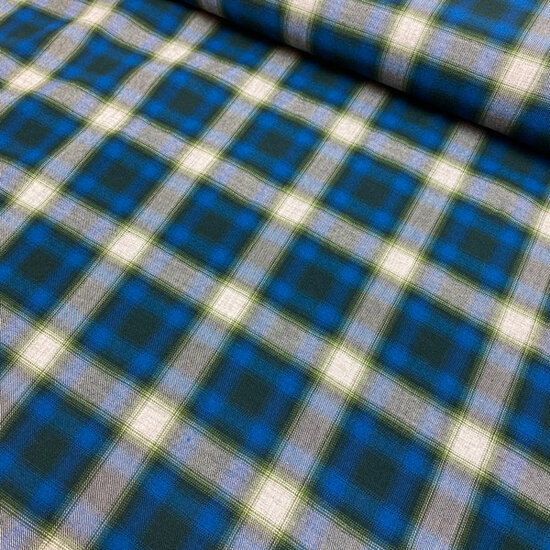 Viscose - Groen blauwe ruiten-2