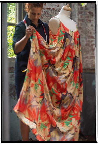 Viscose - Groot palet bloemen oranje tinten-3