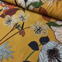 Viscose - Grote wilde bloemen op mosterd-2