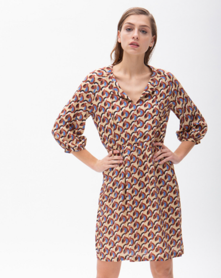 Viscose - Halve manen beige blauw nathalie -3