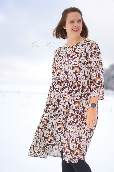 Viscose - Klaprozen mosterd met bruin-2