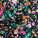 Viscose - kleurenpalet van bloemen op zwart-2