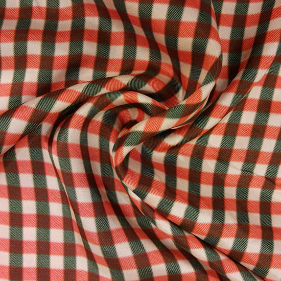 Viscose - Maan glanzende vichy rood-3