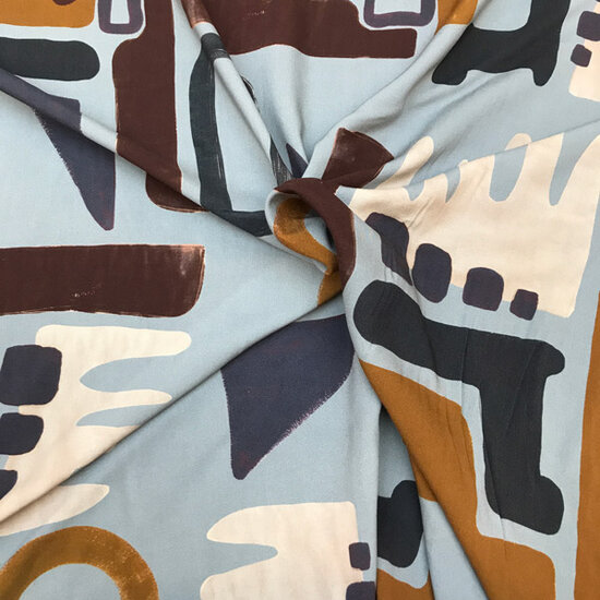 Viscose - Oker xl vormen op grijsblauw-2