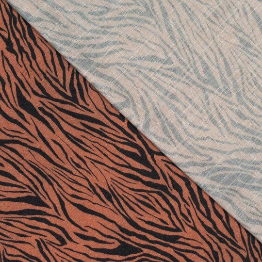 Viscose - roestbruine zebraprint 20-3