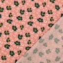 Viscose - Roze met groene bloem-2