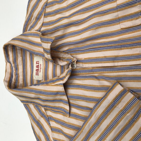 Viscose - Strepen oker en blauw maan-3