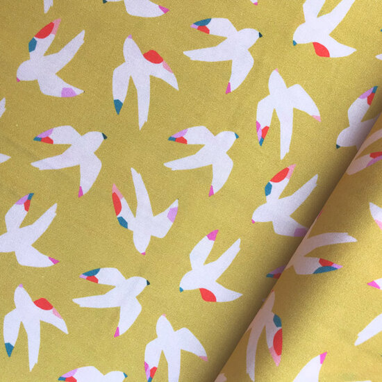 Viscose - Summervibes yellow bird-3