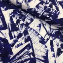 Viscose - White en blue stylo print jupe-3