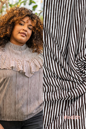 Viscose linnen - Fibremood edith bruine strepen-4