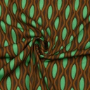 Viscose stretch - Geometrische elips bruin groen-2