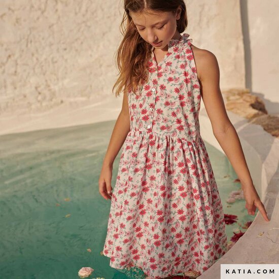 Voilekatoen - Roze zonnebloemen-2