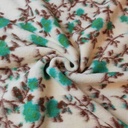 Wol - Ecru met turkoois klimbloempje-2