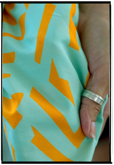 Zomerstof - Schaduwspel mintgroen en warmgeel-3