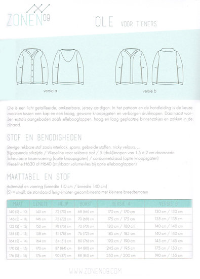 Zonen 09 Ole voor tieners - cardigan (10-16j)-4