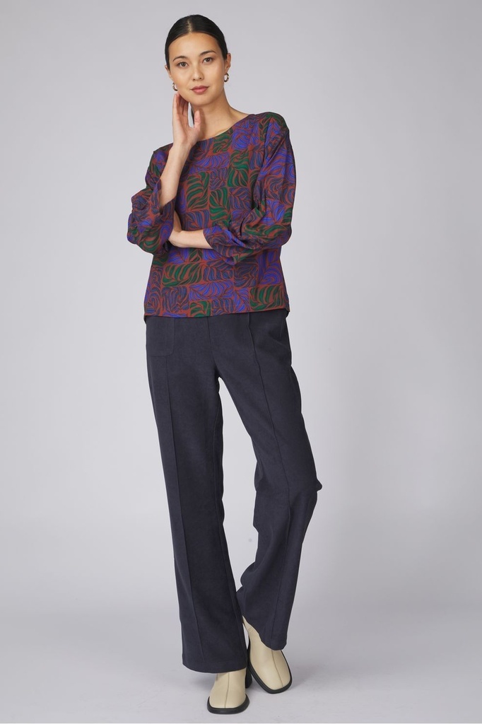 Viscose - cubed botanic blad brown nathalie