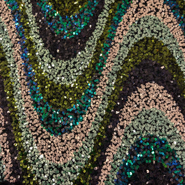 Pailletten - Golf blauw munt zilver