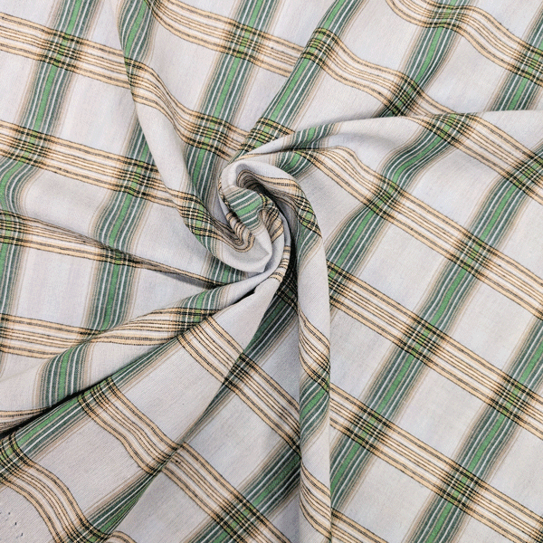 Viscose - Paarse strepen en groene carreaux maan