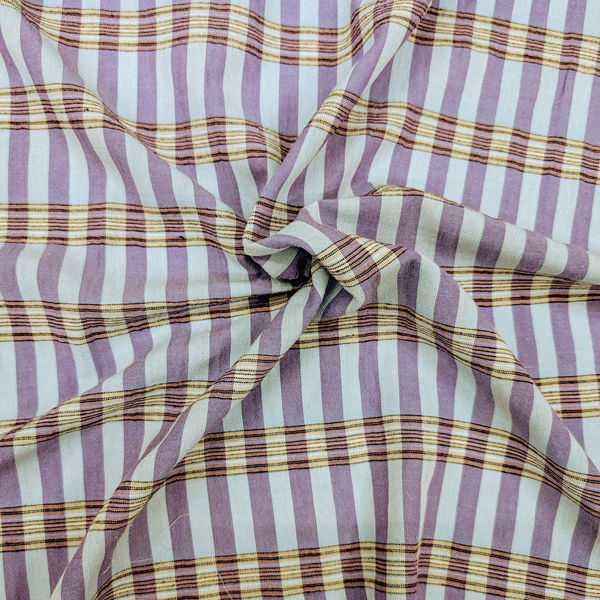 Viscose - Paarse strepen en groene carreaux maan