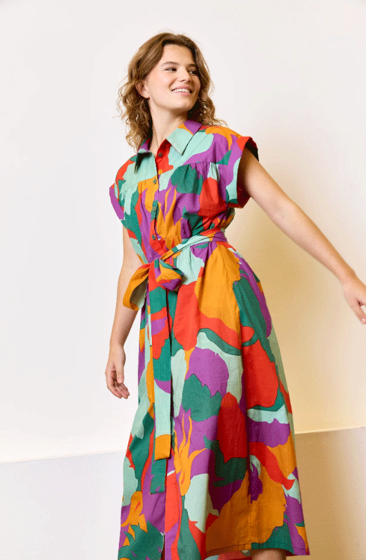 Katoen - Colourfull modern graphic jupe