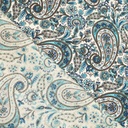 Katoen - Turkoois blauwe paisley en bloem