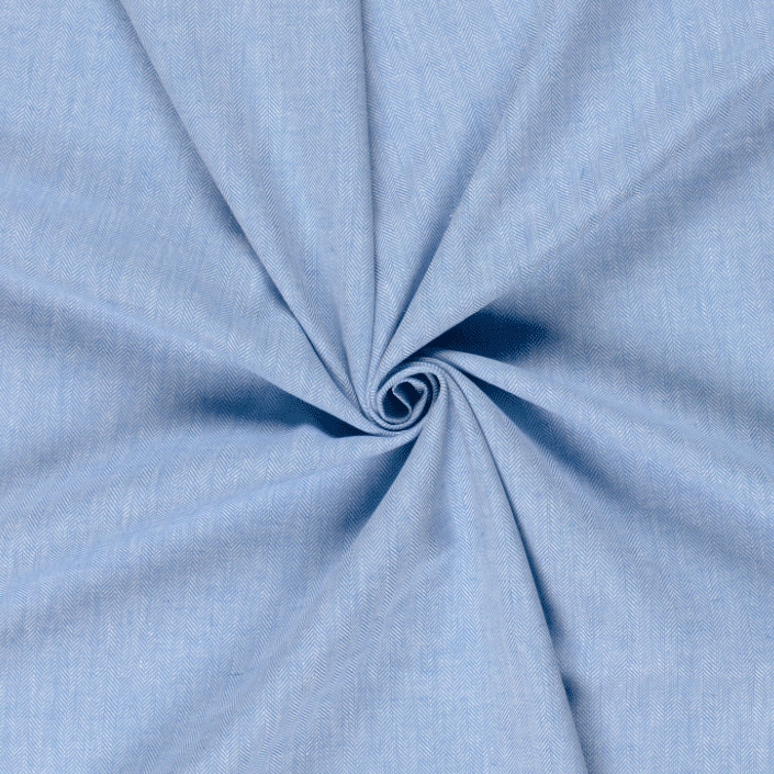 Linnen katoen 2 - Visgraat denimblauw