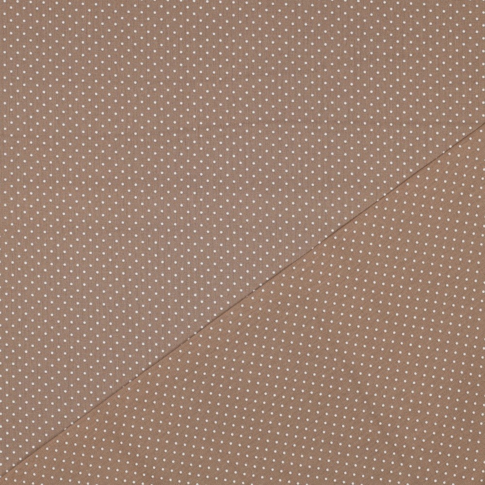 Katoen - taupe met witte bol (1mm)