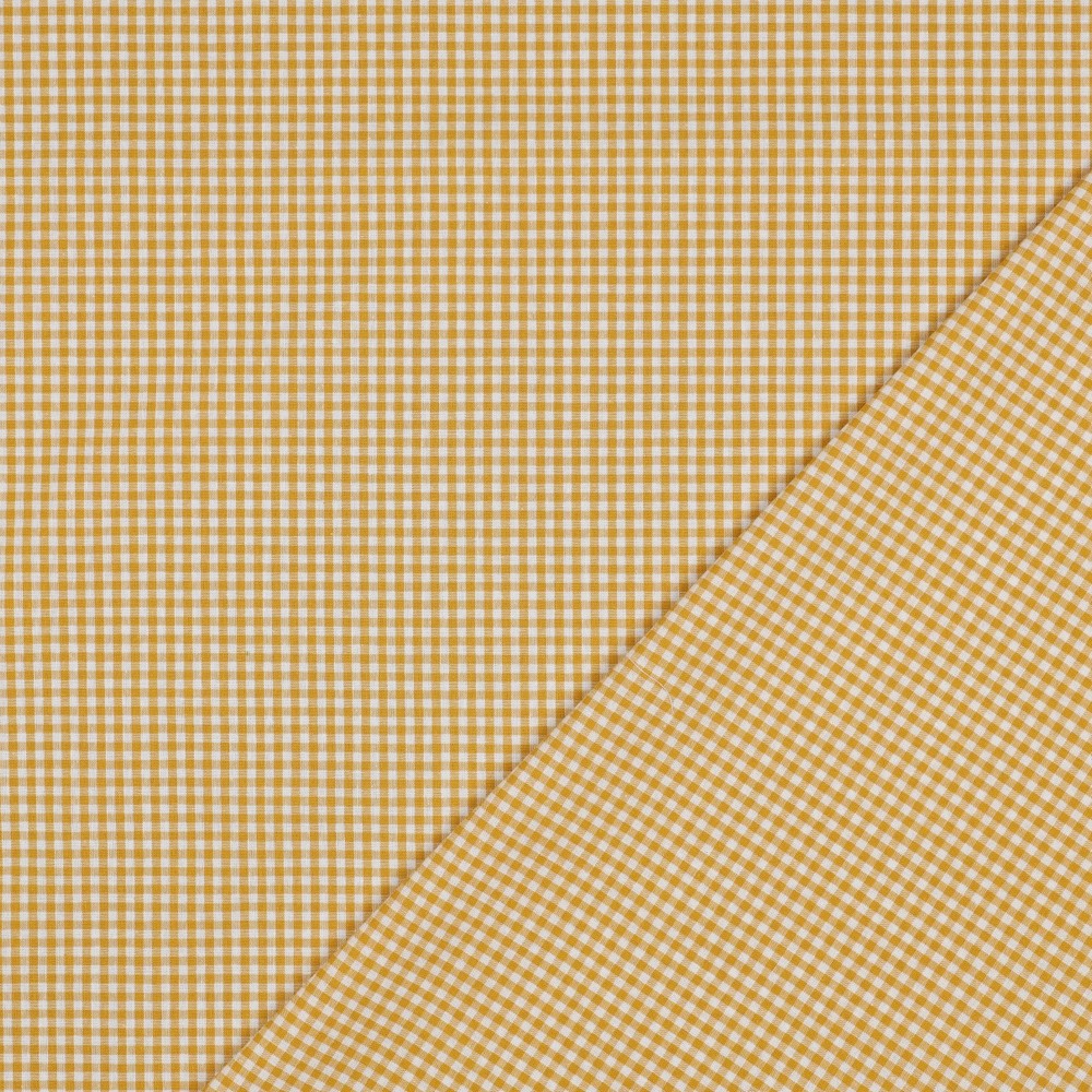 Katoen - vichy ruit oker (3mm)