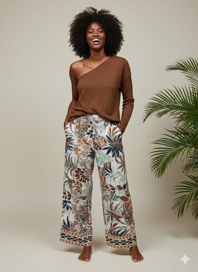 Viscose - Roeste bladeren met boord