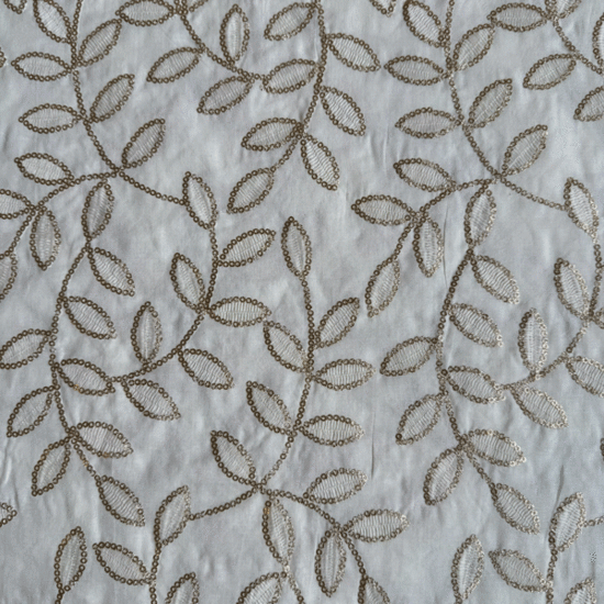 Katoen - Gouden pailletslingerblad