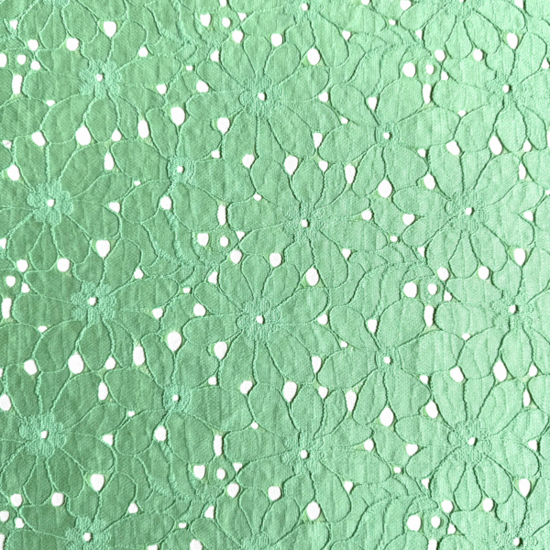 Katoen - Lente lace in mintgroen