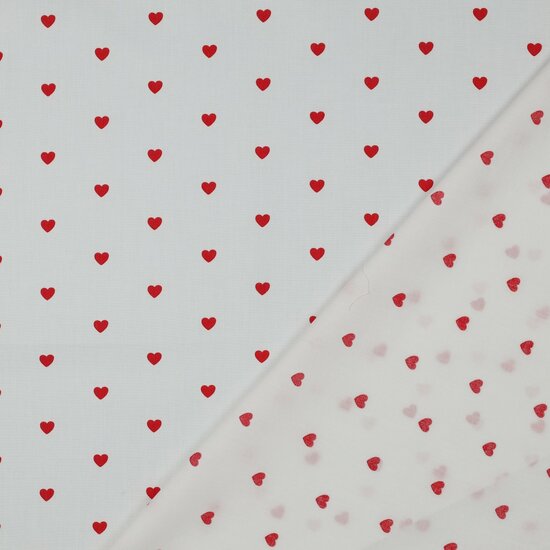 Katoen - Wit met rood hartje 5
