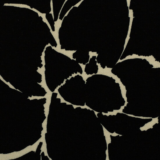 Viscosejersey -  Black leaves white