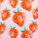 Rib jersey - strawberries faces