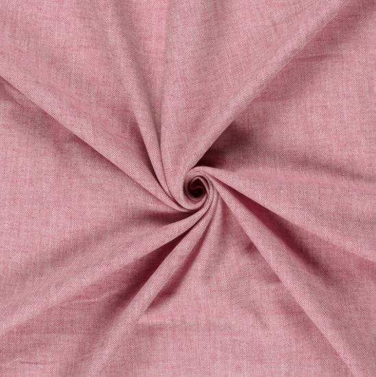 Linnen katoen 2 - Visgraat midden rood