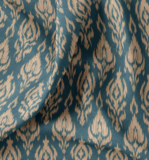 Canvas - Blauw ornament geometrisch