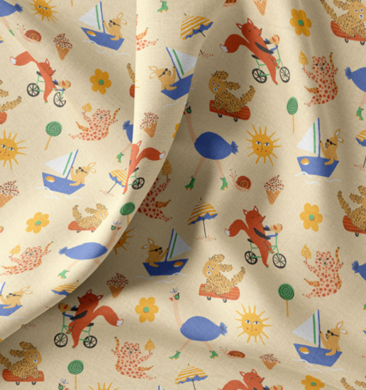 Katoen - Kleurrijke zomerdieren