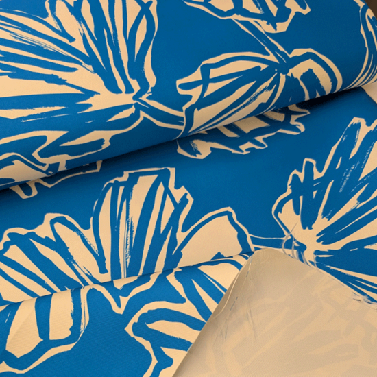 Mikado - Blauw met witte bloem