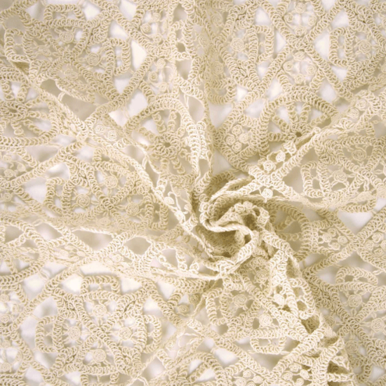 Gehaakt - Kant naturel met cirkelpatroon