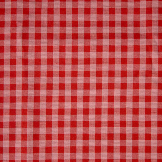 Katoen - Vichy roze en rood 9