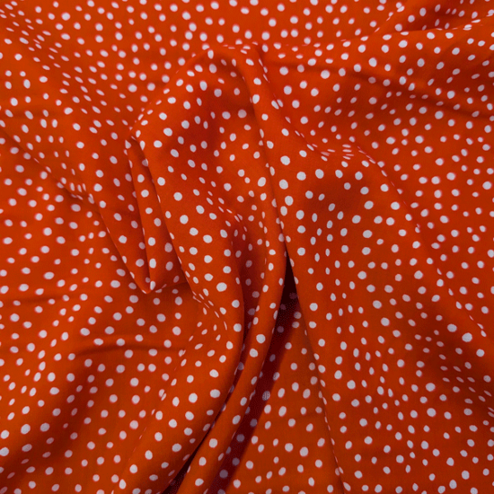 Viscose - Rood met witte mini stip