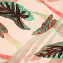 Viscose - Bladeren op roze water 