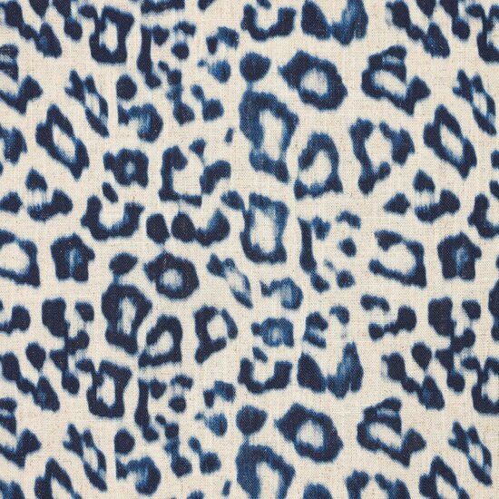 Linnen viscose - Leopard blauwe tint